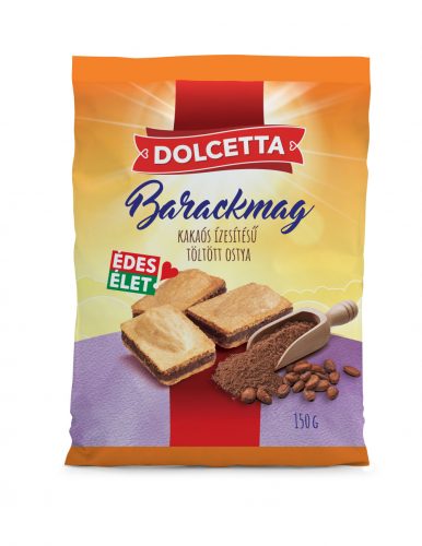 Dolcetta barackmag kakaós ízesítésű töltött ostya 150g