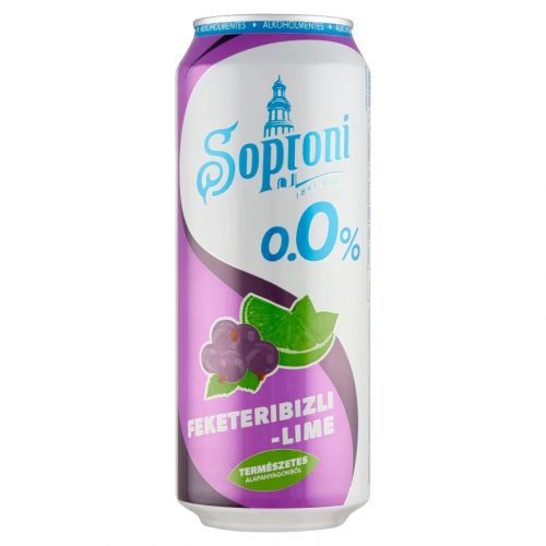 Sör Soproni Radler Feketeribizli-Lime 0% 0,5l