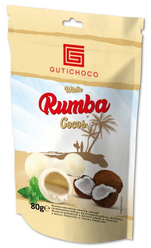 GutiChoco rumba rum-kókuszos mentás drazsé fehércsokis 80g