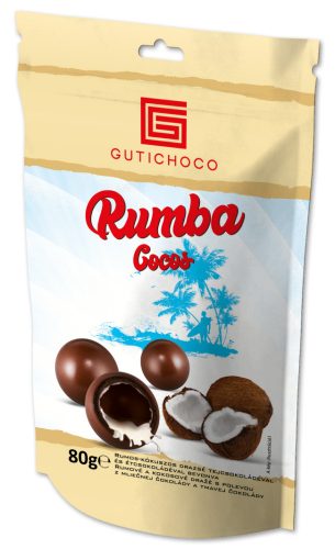 GutiChoco rumba rum-kókusz drazsé tejcsokis 80g